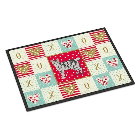 Carolines Treasures 24 x 36 in. American Bobtail No.1 Cat Love Indoor or Outdoor Mat CK5544JMAT